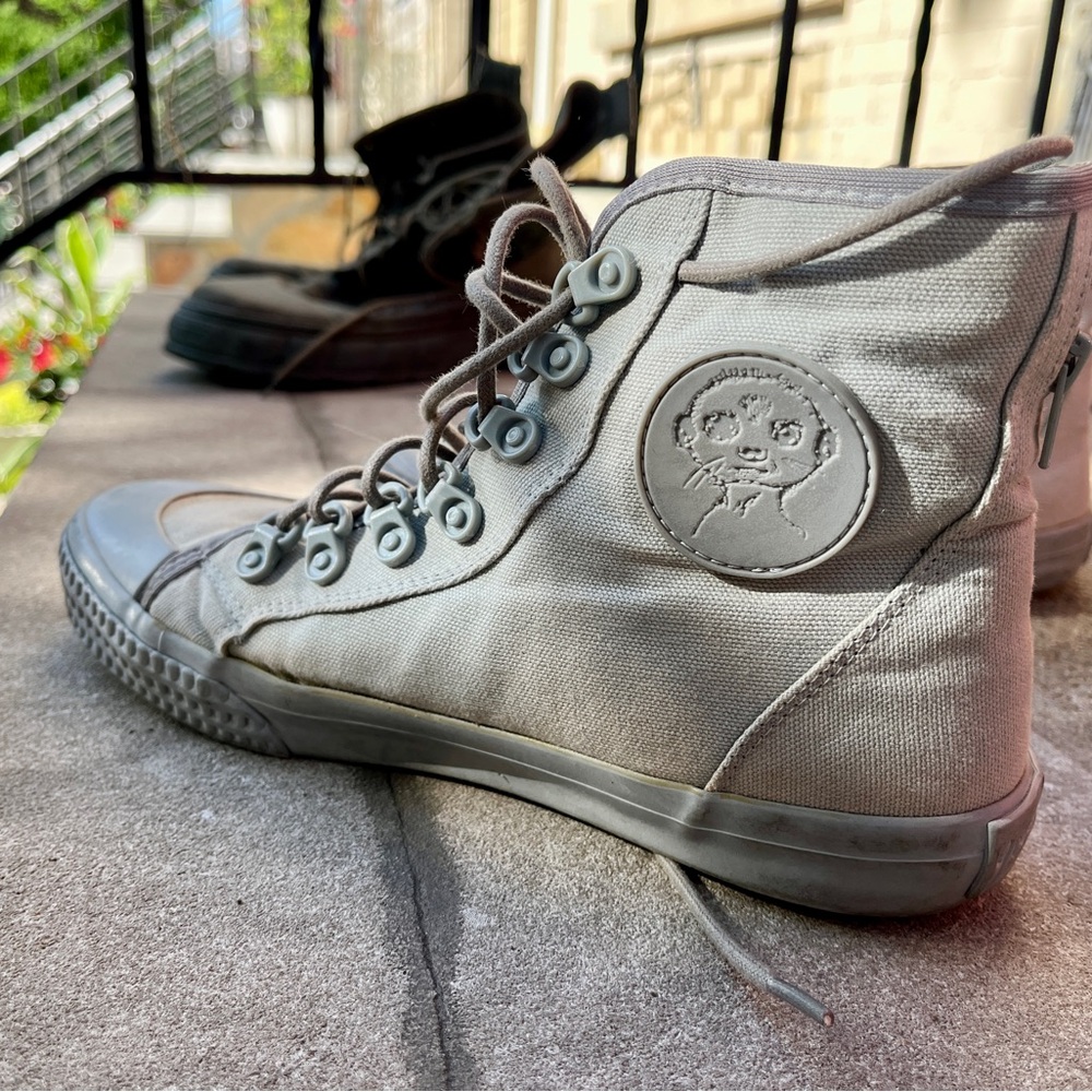 Grounded Larkspur High-Top Canvas Sneakers - 100% VEGAN - Brooklyn broken in